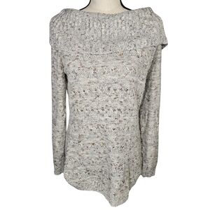 Db Established 1962 Textured Mulitcolor Flek Cowl Neck Sweater, Grey, Medium